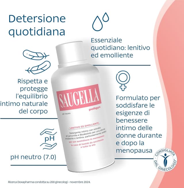 Thumbnail 3 de Saugella Poligyn Detergente intimo emolliente 2×750 ml