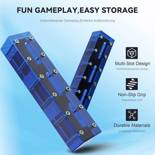 Detalle de CyeeLife présentoir de fléchettes en acrylique transparent – support pour 12 fléchettes (bleu)