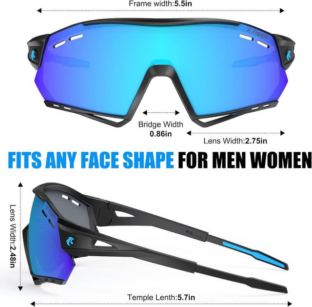 Thumbnail 6 de X-TIGER Occhiali da ciclismo polarizzati 19,2 g