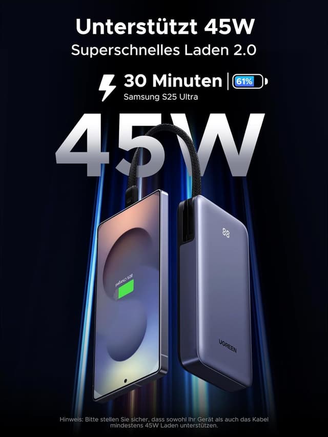 Detalle 2 de UGREEN Power Bank 20000mAh 45W Powerbank