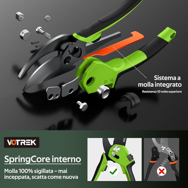 Thumbnail 6 de VOTREK Cesoie da potatura bypass Pro 21,5 cm VTX850 con regolazione continua lame SK5