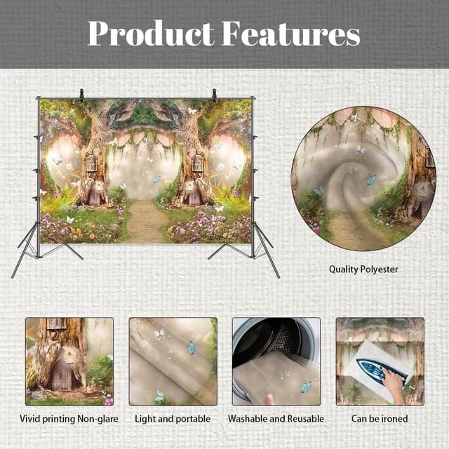 Thumbnail 5 de MEHOFOND 8x6ft Fairytale Forest Backdrop