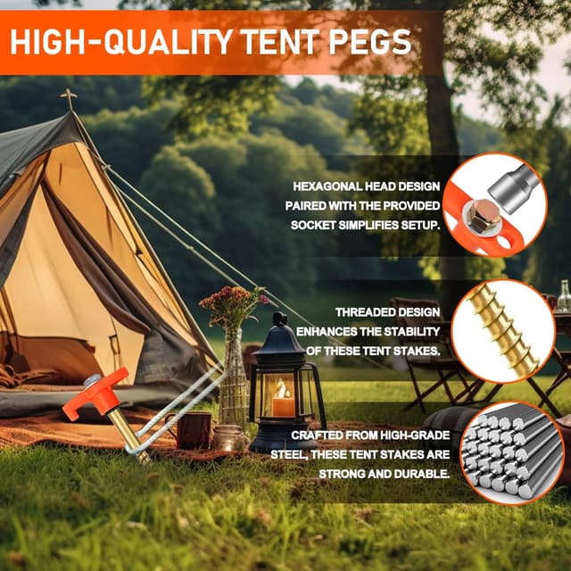 Thumbnail 2 de RIZENCE tent pegs set 20cm heavy duty