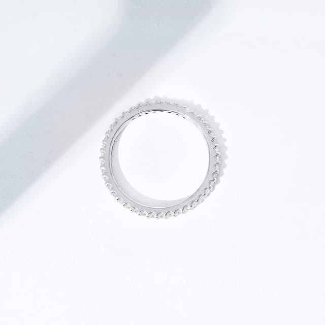 Thumbnail 6 de Amazon Essentials Rhodium Plated Pave Eternity Ring Size 💍