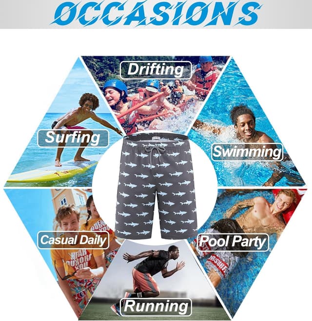 Detalle 2 de APTRO Men’s 9" Quick-Dry Swim Trunks (Big & Tall) with UPF 50+ and Mesh Liner