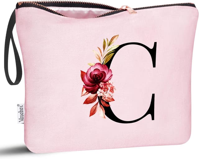 Detalle de Vavabox A-Z Personalised Initial Makeup Bag (C) in Pink