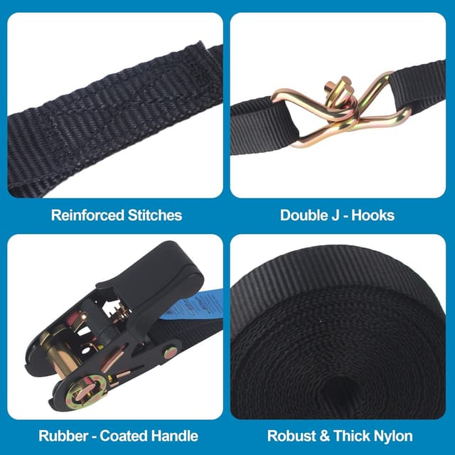 Thumbnail 3 de 4 Stück Spanngurte mit Ratsche 6 m x 25 mm