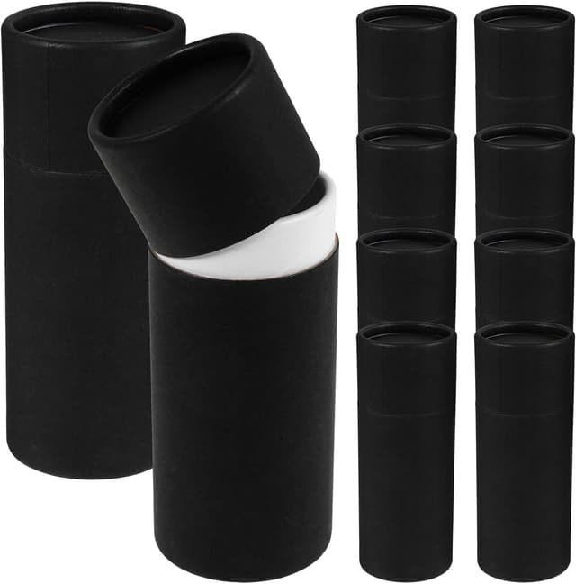 Detalle de TOVINANNA 30ml kraft paperboard tubes with lids (10-pack) for essential oils, tea and DIY crafts