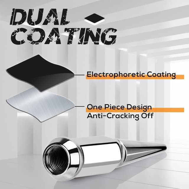 Thumbnail 4 de DYNOFIT 14x1.5 Spike Lug Nuts 32PCS 4.4in