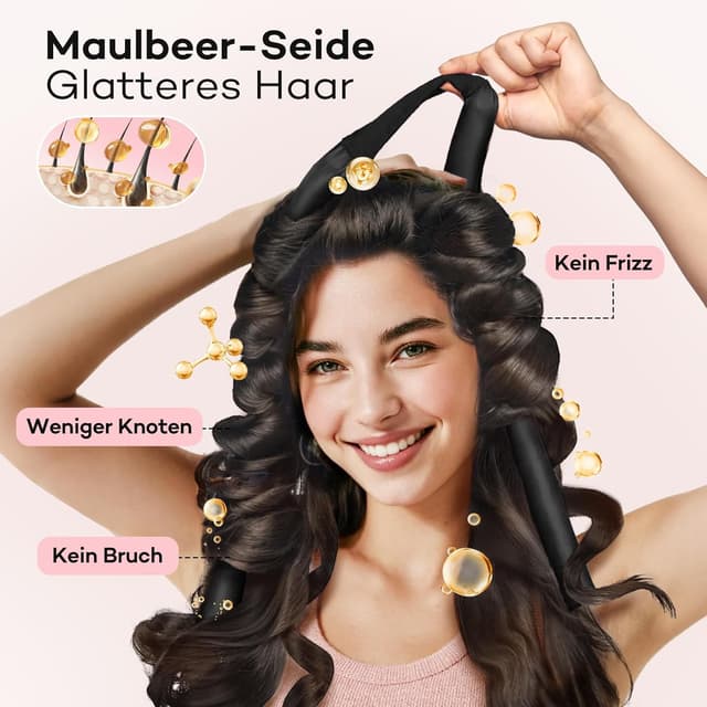Detalle de Umisleep Seide Heatless Lockenwickler (99 cm) – Lockenband fürs Overnight-Styling ohne Hitze