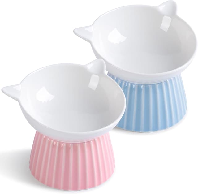 Thumbnail 6 de Elevated Cat Bowls Ceramic 2-piece set for cats 🐱