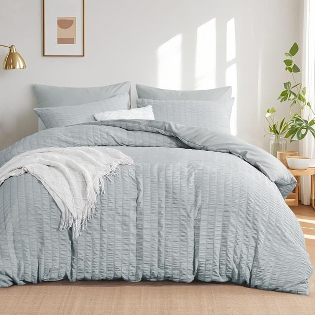 Detalle de Aisbo King Size Seersucker Duvet Cover 230×220cm