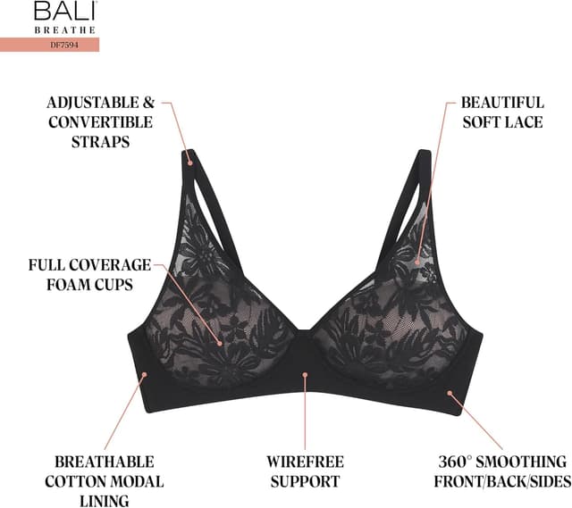 Thumbnail 4 de Bali Women's Breathe Modal T-Shirt Bra, Full-Coverage 34B