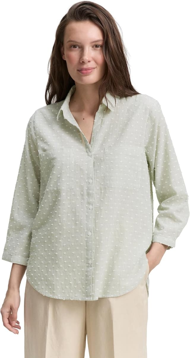 Detalle de Tom Tailor 1047178 Camicia da donna con maniche a 3/4 (confezione da 1)