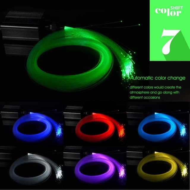 Detalle de DEWEL Sternenhimmel-Glasfaserlicht für die Decke (16 W, RGBW, Fernbedienung)