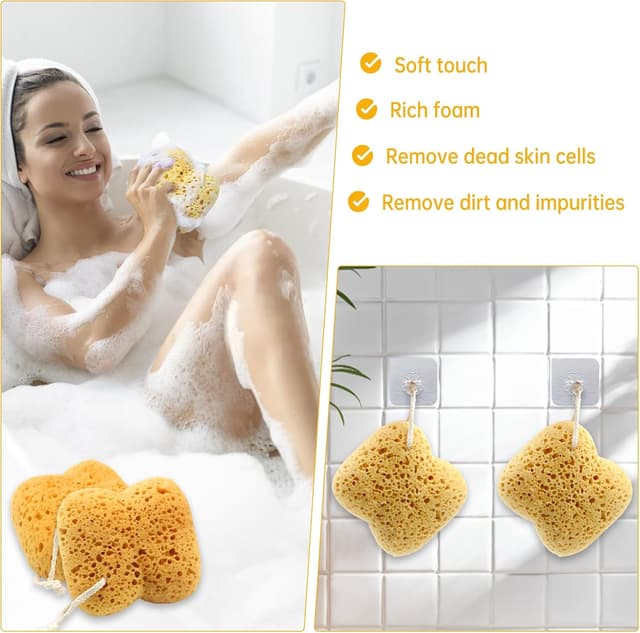 Thumbnail 3 de Natural Sea Sponge 4-pack Exfoliating Shower Sponges