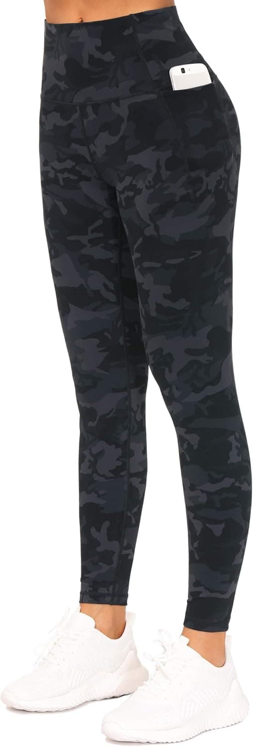 Detalle 2 de THE GYM PEOPLE Leggings da allenamento con tasche, vita alta per yoga, fitness e corsa