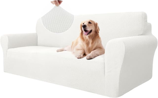 Detalle de Ystyle housse canapé 3 places blanche