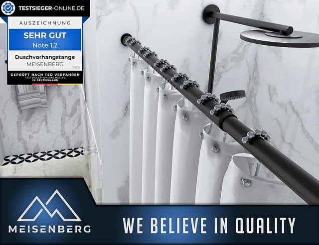 Thumbnail 6 de MEISENBERG Barre rideau sans perçage extensible 160-210 cm, gris Ø 25 mm