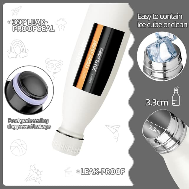 Detalle 1 de HoneyHolly Botella Térmica 500ML 🥤 Aislamiento Doble Sin Fugas