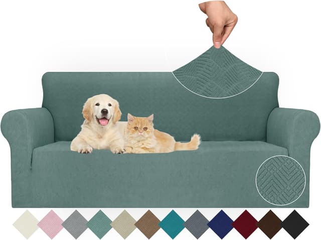 Detalle de Ystyle Copridivano 3 posti con braccioli super elasticizzato antiscivolo antimacchia (verde)