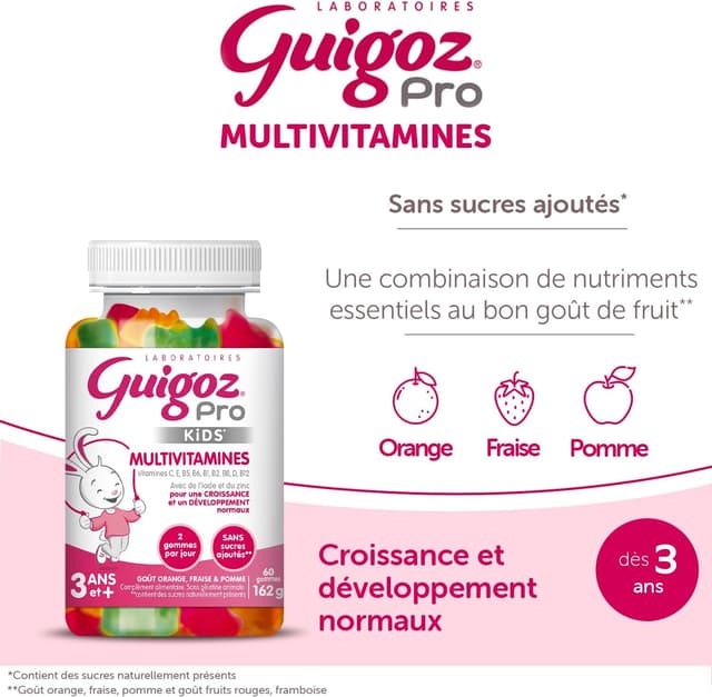 Detalle de Guigoz Pro Kids Gummies multivitamines – 60 gummies