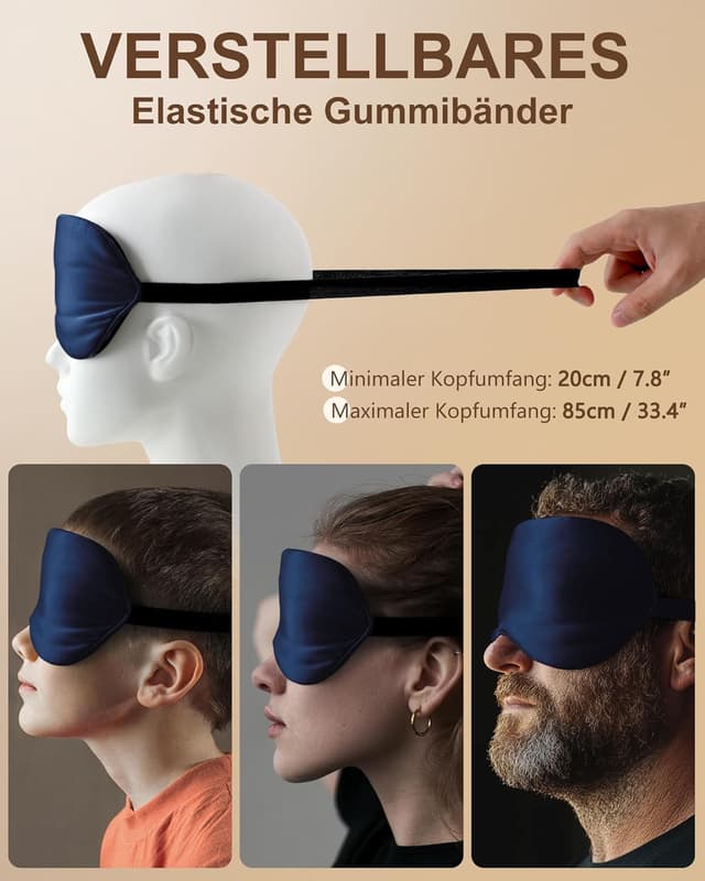Detalle 2 de Aosun Schlafmaske Seide 100% Maulbeerseide