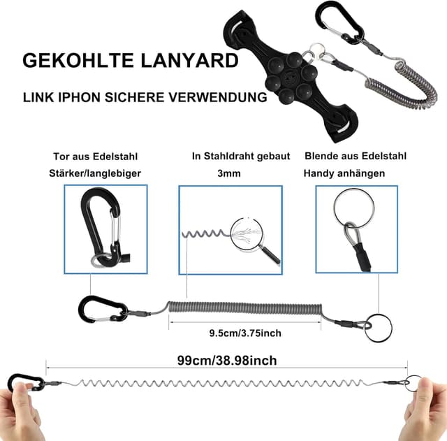 Thumbnail 4 de Handy Coiled Lanyard Anti Diebstahl 99 cm