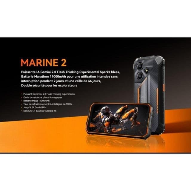 Detalle 2 de OSCAL Marine 2 4G con 8GB RAM, 256GB y batería de 11.000 mAh (6,56") negro