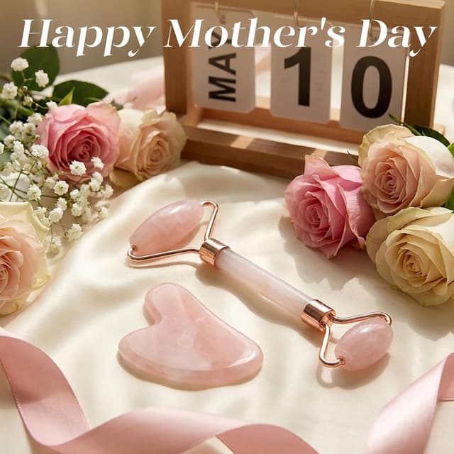 Detalle 2 de BAIMEI Gua Sha Rosenquarz Set 1 Stück 🪷