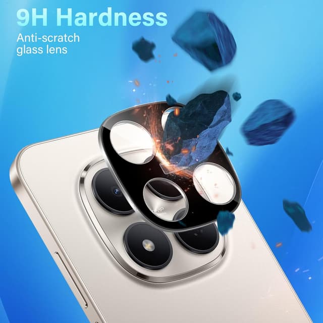 Detalle 2 de Yenwen Kameraschutz für Xiaomi Redmi Note 15 Pro / Note 15 Pro Plus / POCO M8 Pro (3 Stück) – 9H Hartglas, HD-klar