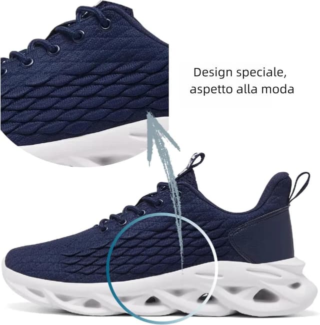 Detalle de TIANZEBEN Herren Turnschuhe: atmungsaktive Sneaker für Fitness, Walken & Freizeit