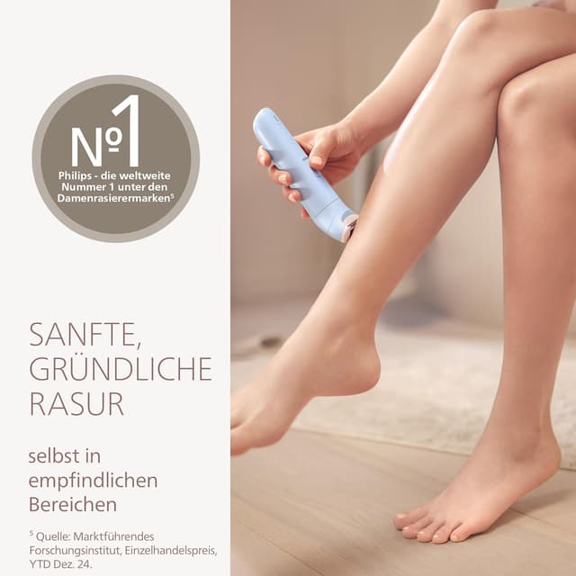 Detalle 2 de Philips Lady Shaver Series 6000 BRL127/00 – kabelloser Damenrasierer für Nass- und Trockenrasur