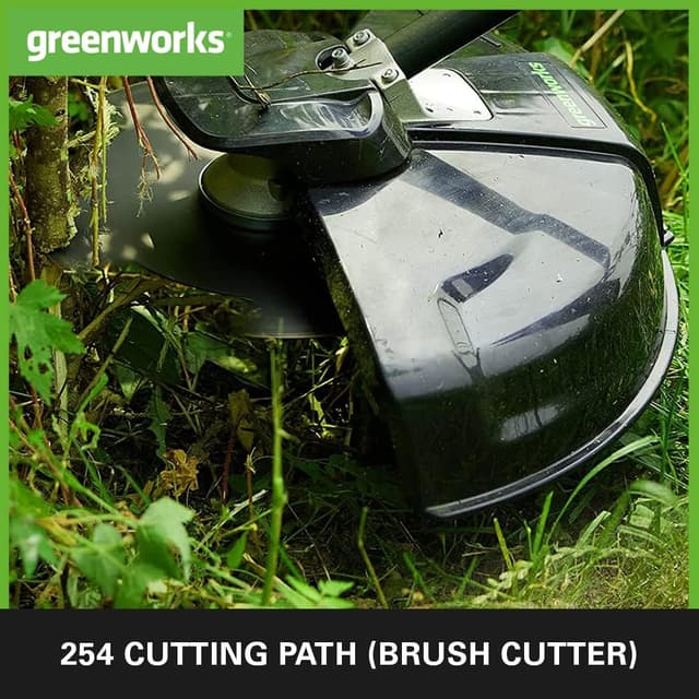 Detalle de Greenworks 40V Cordless Brushcutter Grass Strimmer (GD40BCK2X) – adjustable height, 40cm cut, bump feed