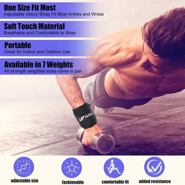 Detalle 2 de Adjustable Cotton-Fabric Ankle Weights (1/2/3/4/6/8/10/12/20 lb) — Pair for Ankles, Wrists, Arms & Legs