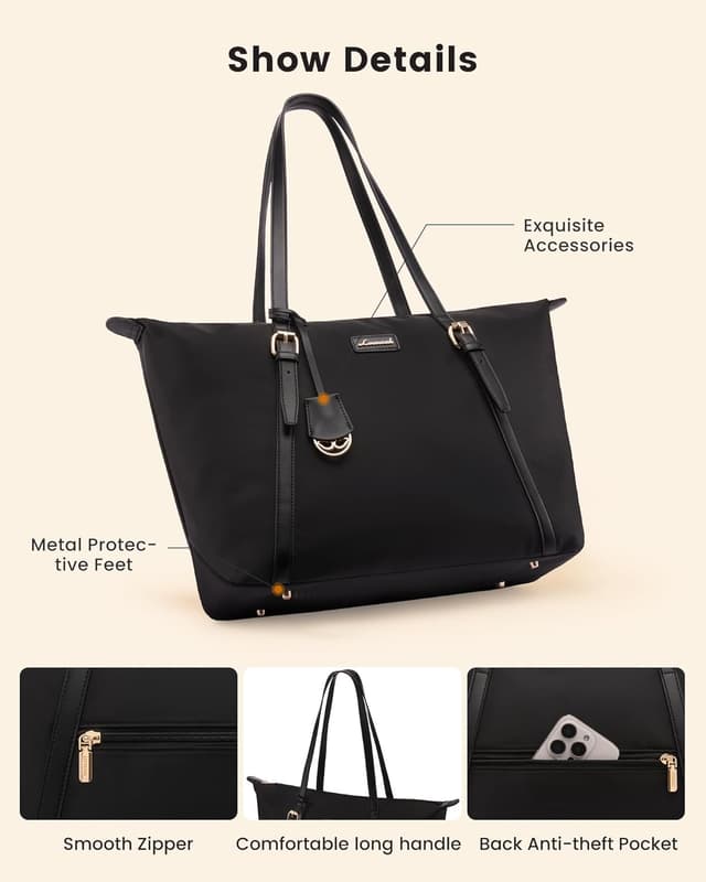 Detalle de LOVEVOOK Laptoptasche Damen Shopper-Tote für 16-Zoll (41 × 34 × 14,5 cm)