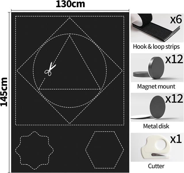 Thumbnail 6 de BKSAI Magnetic Blackout Blinds for Bedroom Windows (No drilling, portable, magnetic fixings) – 130x145cm