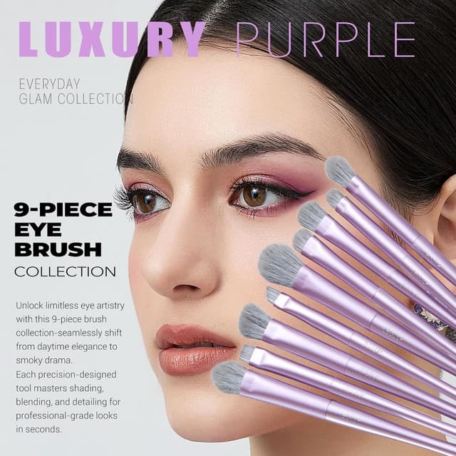 Detalle 2 de Jessup Set de pinceaux de maquillage professionnel violet 14 pièces (végans) T512