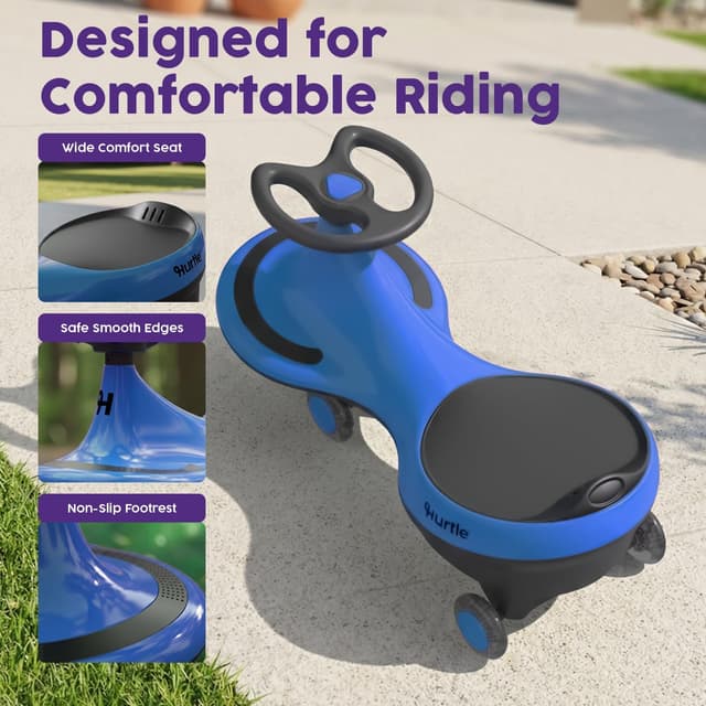 Detalle de Hurtle Macchina per Bambini cavalcabile a movimento oscillante, senza pedali né batterie (blu)