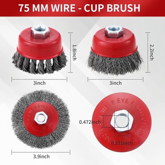 Thumbnail 1 de Kit 8 cepillos de alambre M14 para amoladora 8 piezas