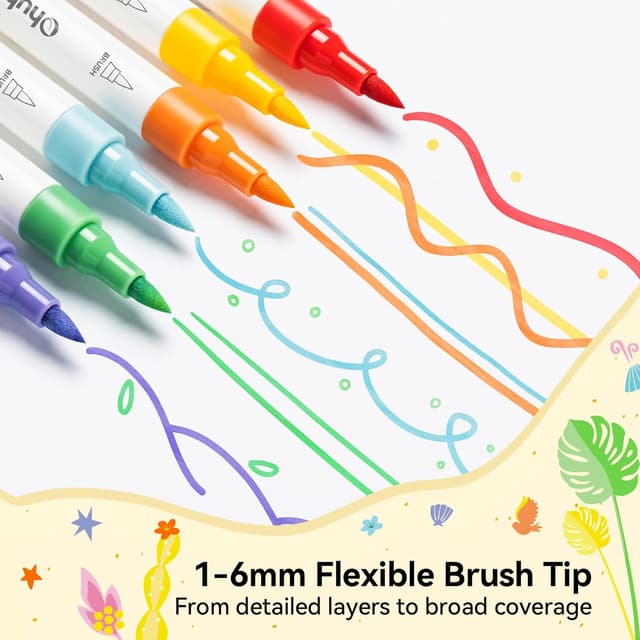 Thumbnail 4 de Ohuhu Acrylic Markers Brush Tip 30 Colours 🎨