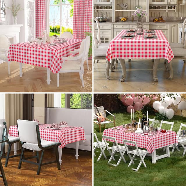 Thumbnail 6 de misaya Rectangle Waterproof Vinyl Table Cloth (60" x 120") with Buffalo Flannel Backing