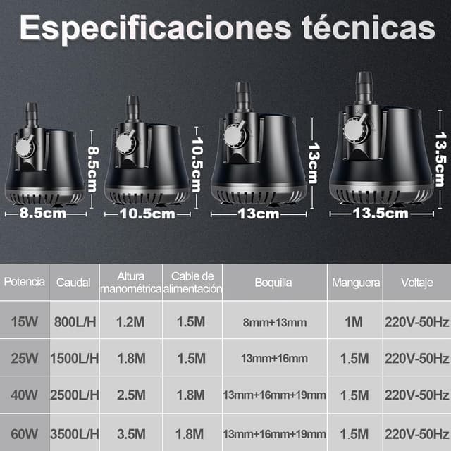 Thumbnail 6 de Bomba de Agua Sumergible 40W 2500L/H