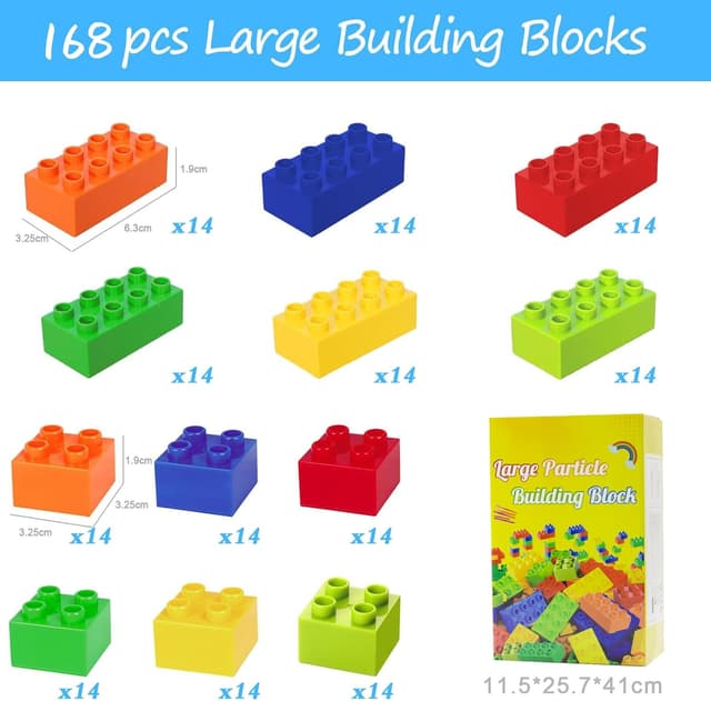 Detalle de Cabeeskii Große Bausteine 168 Teile 🧱
