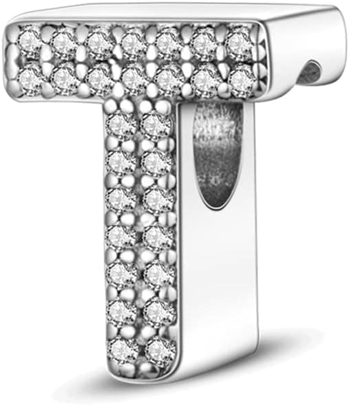 Detalle de QIKAOLA S925 Sterling-Silber A–Z Anfangsbuchstaben Charms (A-Z) für Pandora-Armbänder und Ketten