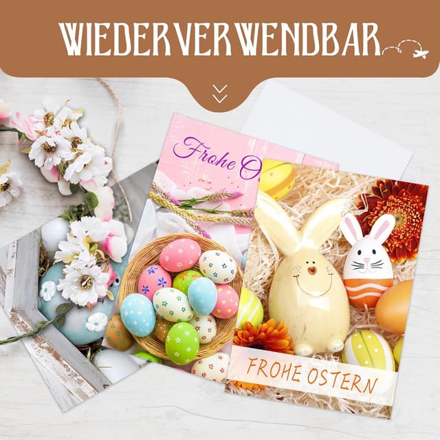 Detalle 1 de Goldziples Osterkarten Set mit 12 Karten