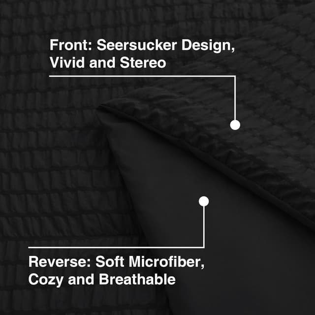 Thumbnail 4 de Seersucker Black Twin comforter set