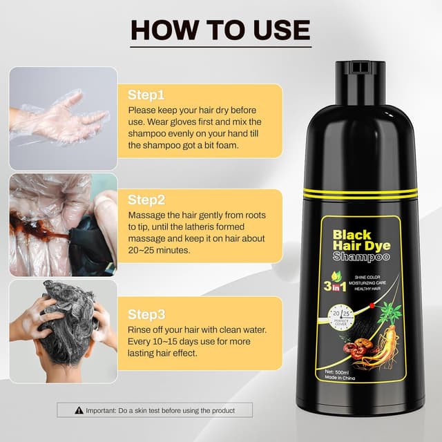 Thumbnail 5 de Schwarzes Haarfärbe Shampoo 3 in 1 für graue Deckung