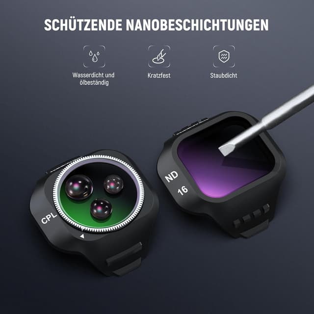 Thumbnail 6 de NEEWER CPL/ND-Filter-Set für DJI Mini 5 Pro – Snap-On mit ND16/ND64/ND256 (4er Pack)