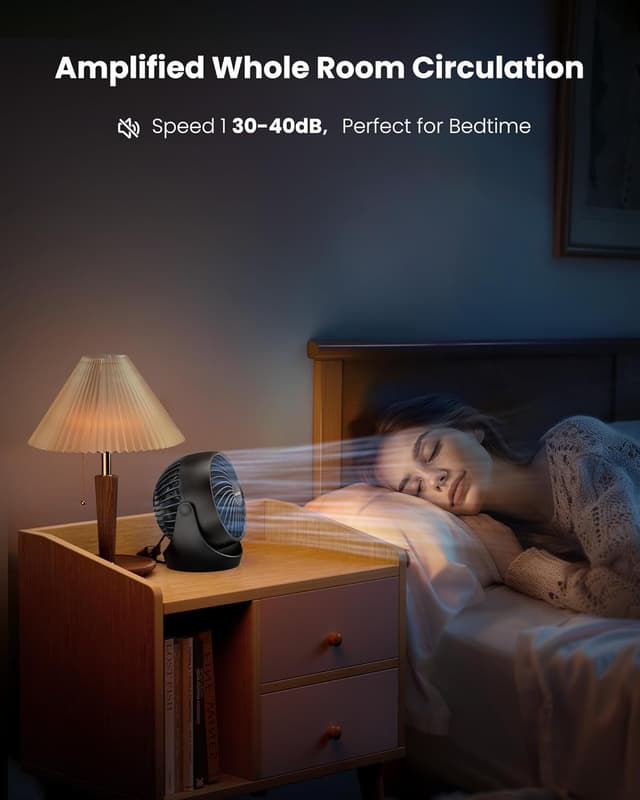 Detalle de Gaiatop Desk Fan (5-Inch) Portable Electric Table Fan with 3 Speeds and 360° Adjustable Tilt